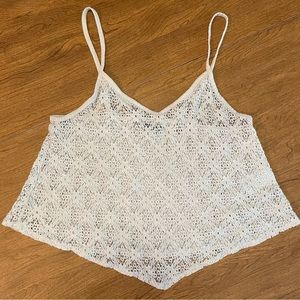American Eagle Blush Lace crop tank